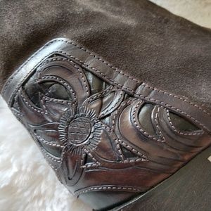 frye nova overlay suede bootie